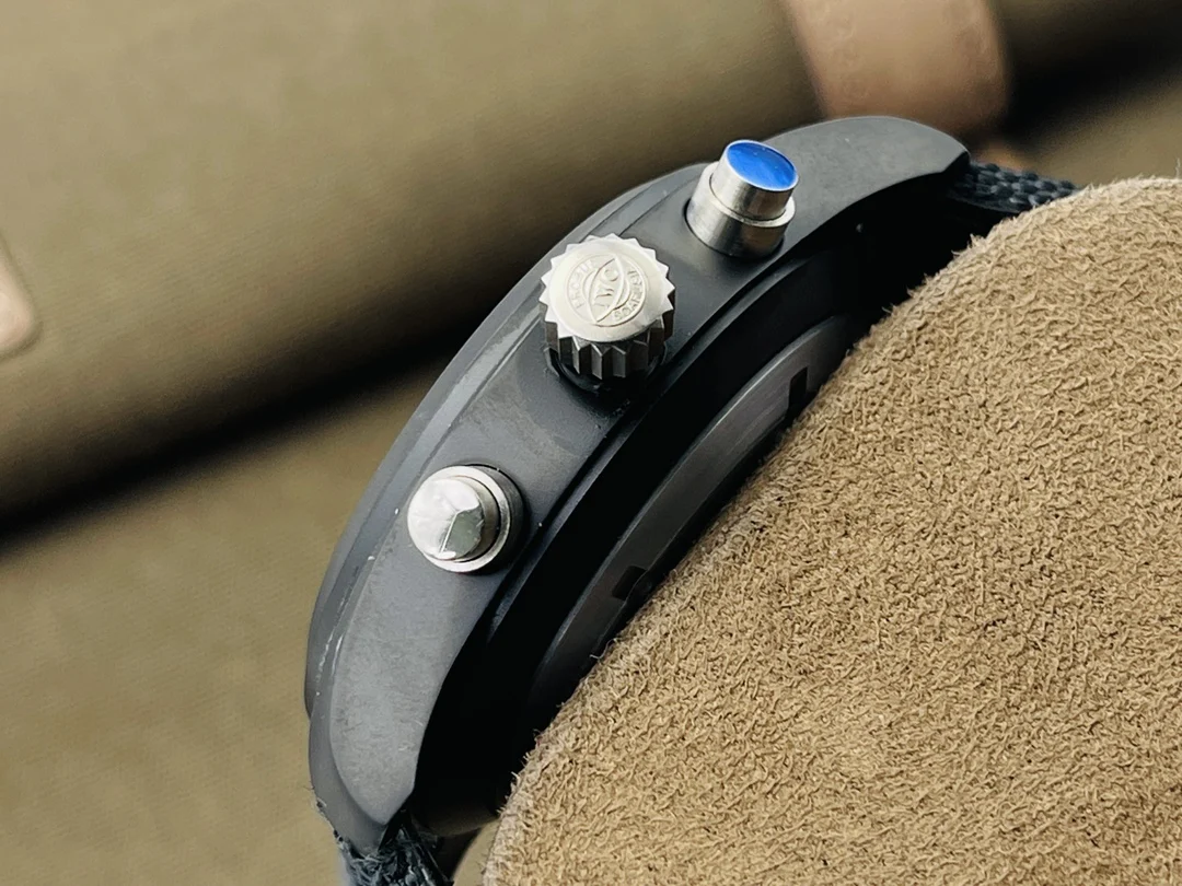 IWC Pilot Titanium 44 × 16.5mm — photographed off the sweep