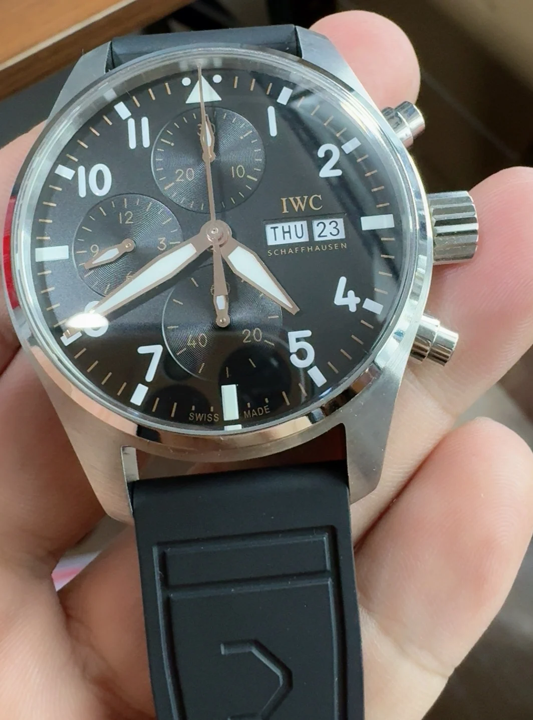 IWC Pilot — photographed off the sweep