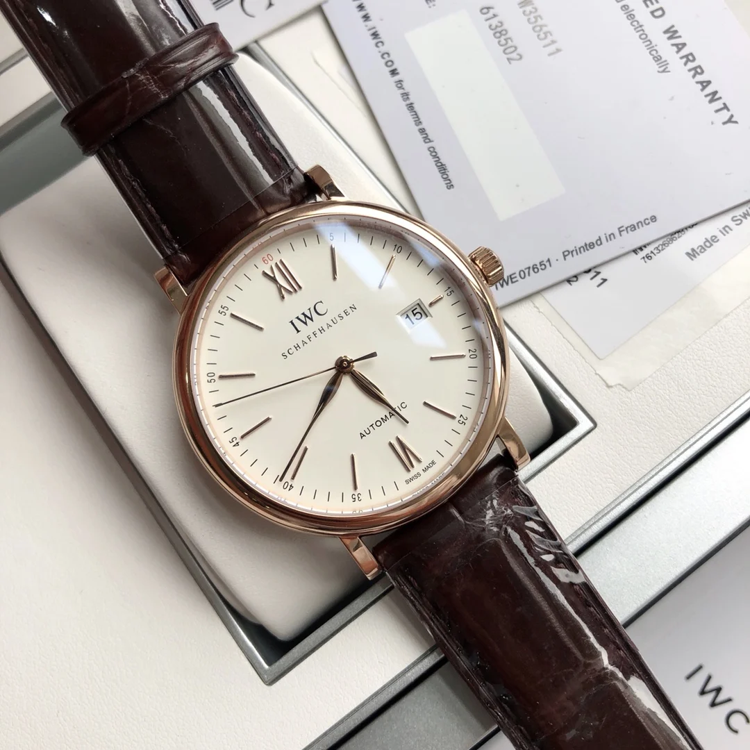IWC Portofino Black Dial 40mm — photographed off the sweep
