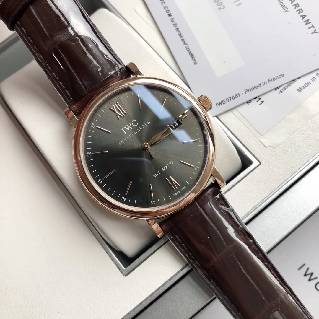 IWC Portofino Black Dial 40mm — photographed off the sweep