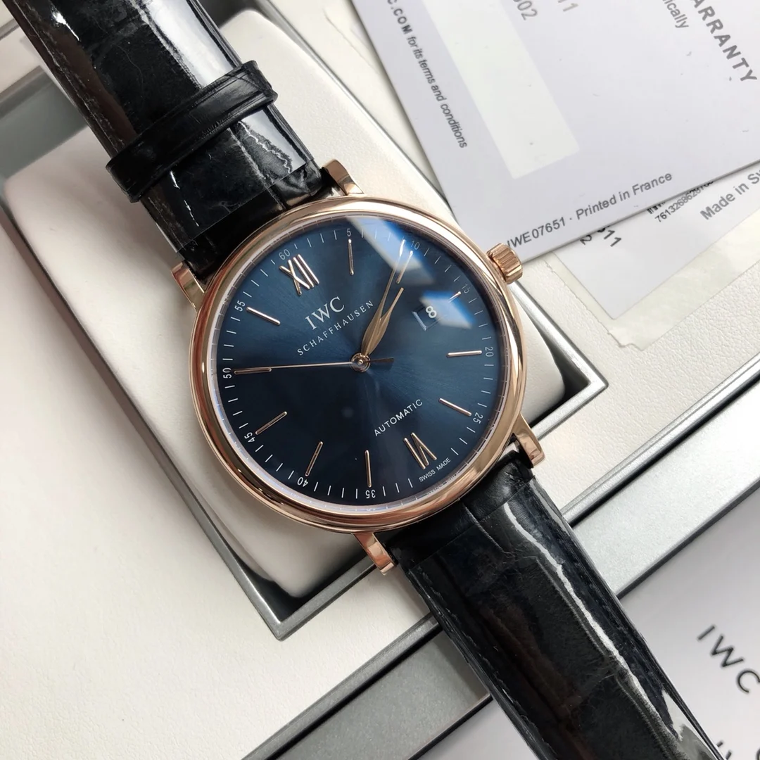 IWC Portofino Black Dial 40mm — photographed off the sweep