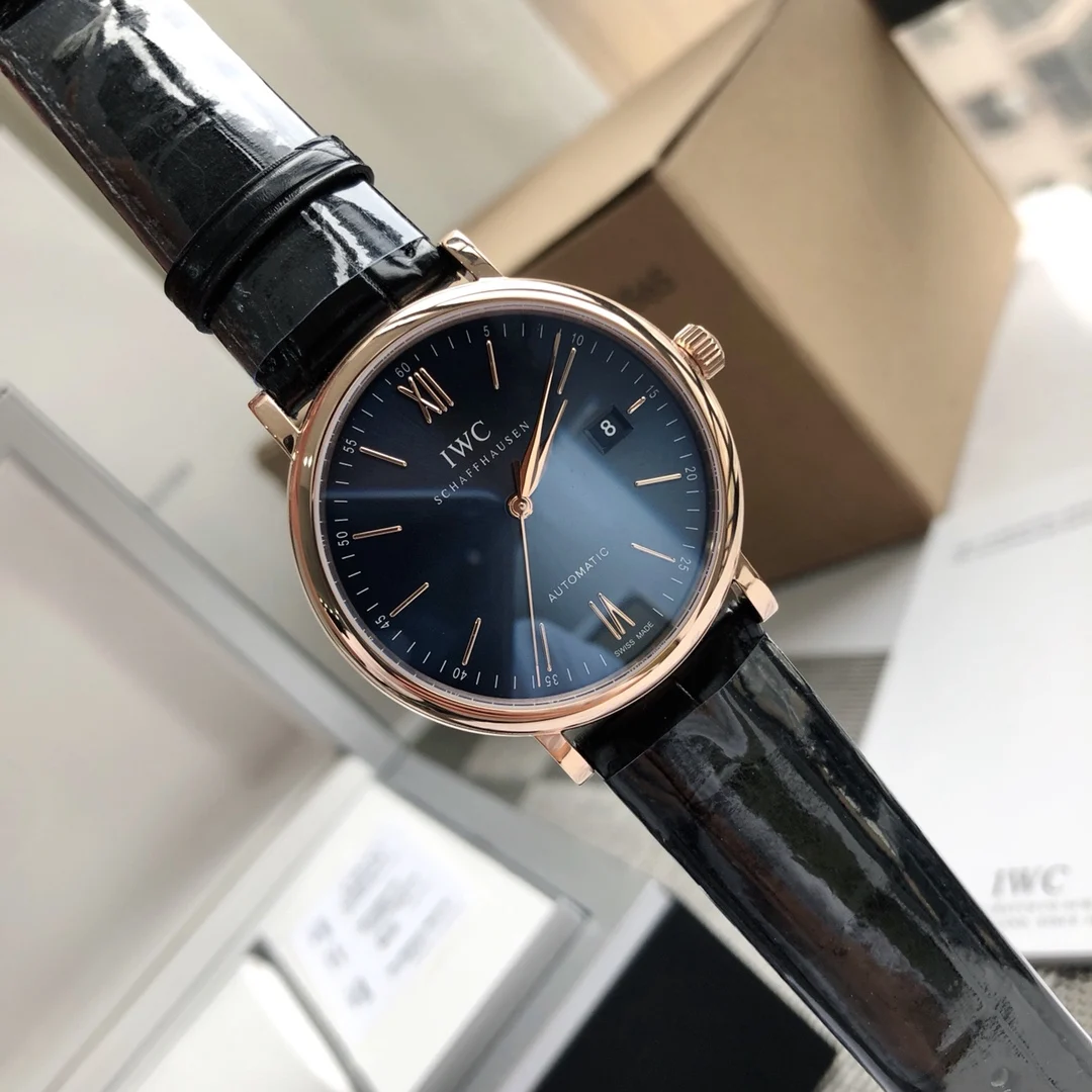 IWC Portofino Black Dial 40mm — photographed off the sweep
