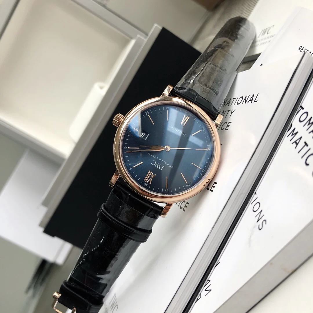 IWC Portofino Black Dial 40mm — photographed off the sweep