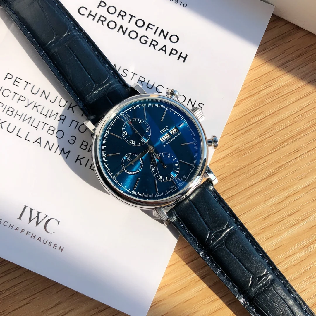 IWC Portofino Black Dial 42mm — photographed off the sweep
