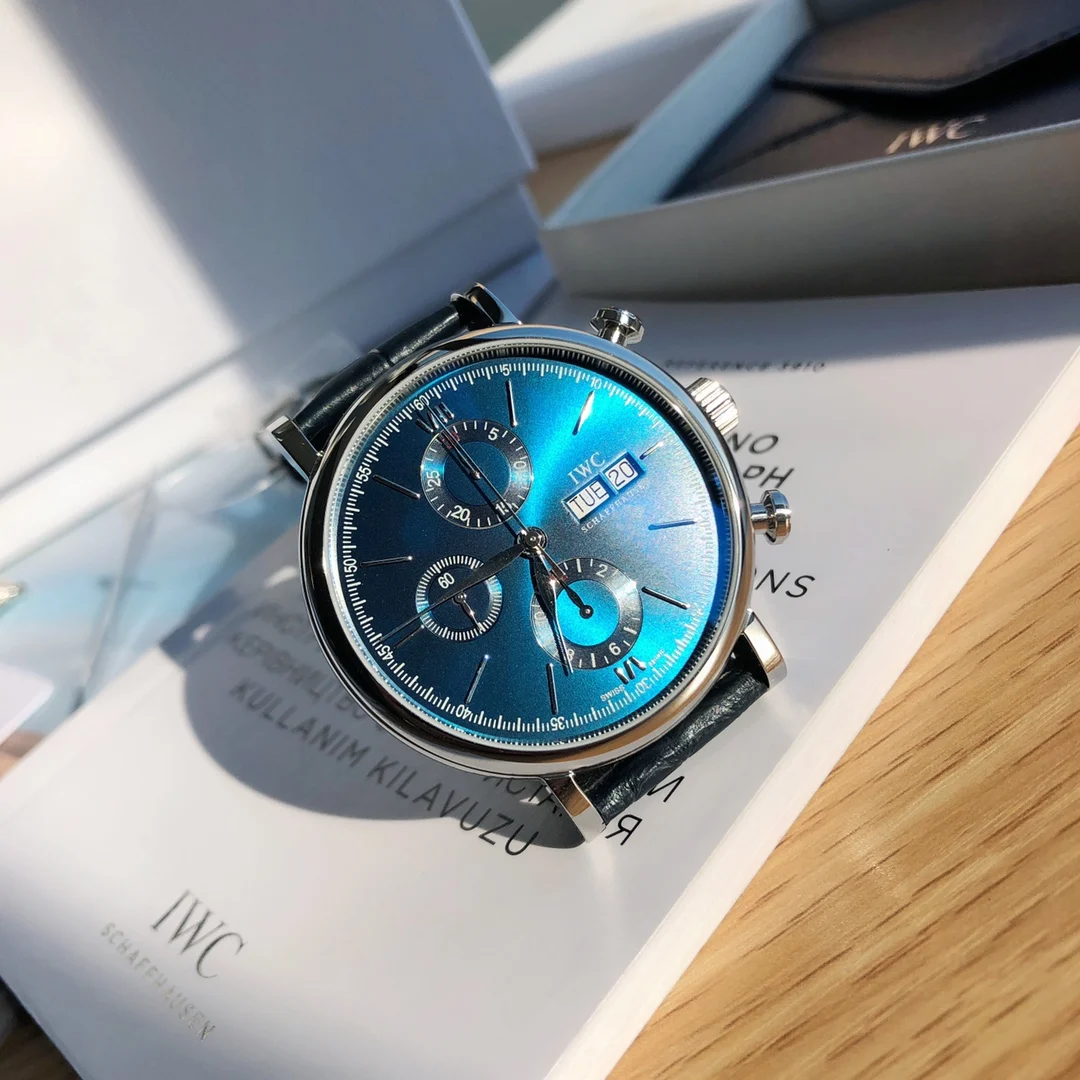 IWC Portofino Black Dial 42mm — photographed off the sweep
