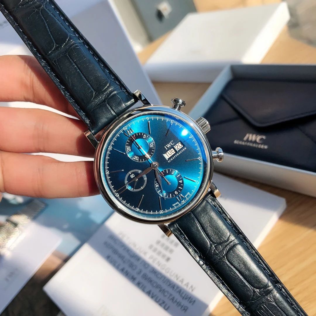 IWC Portofino Black Dial 42mm — photographed off the sweep