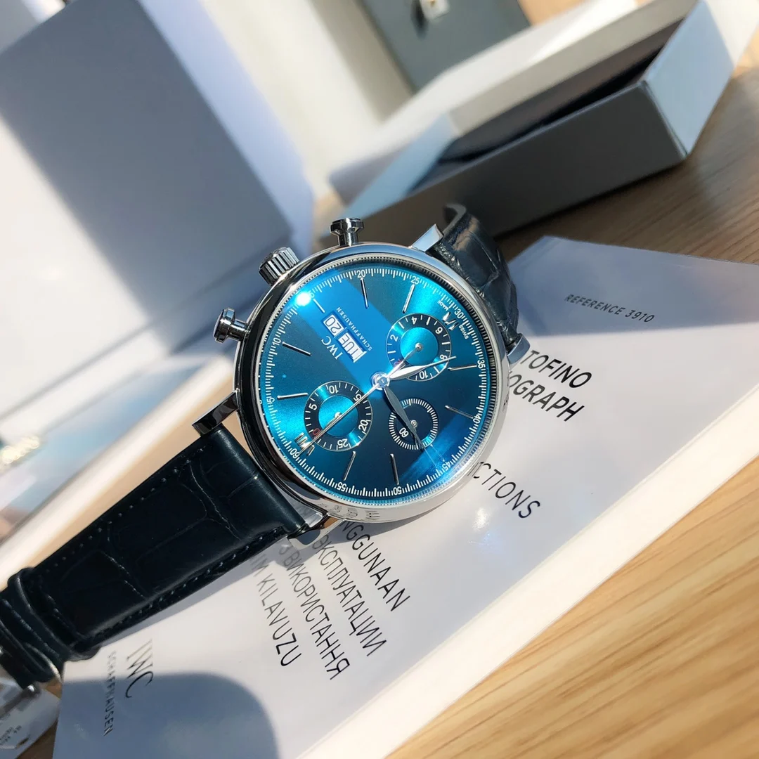 IWC Portofino Black Dial 42mm — photographed off the sweep