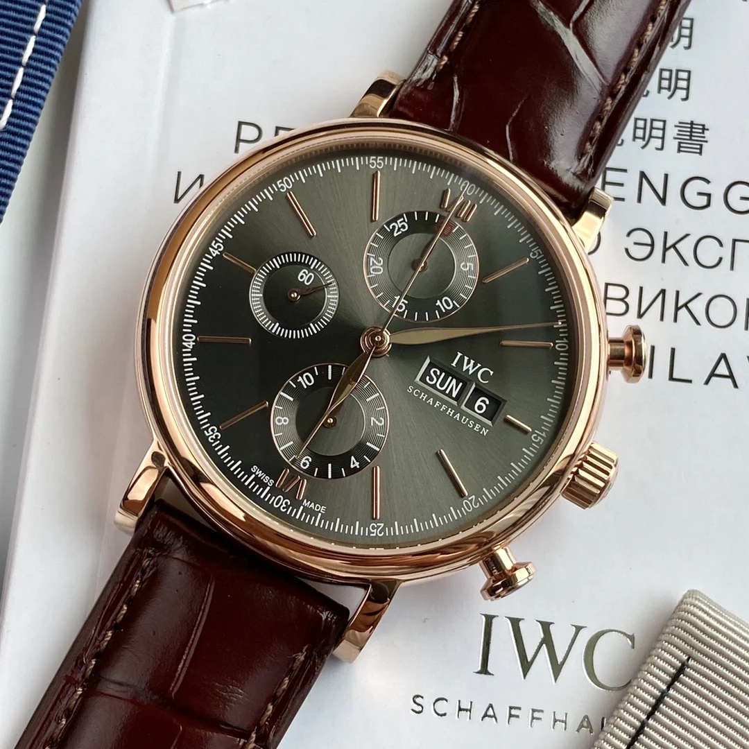 IWC Portofino Black Dial 42mm — photographed off the sweep