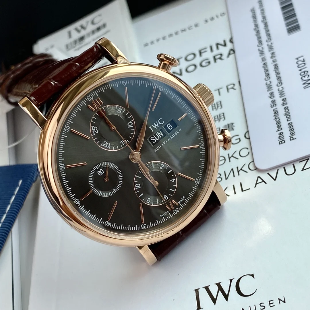IWC Portofino Black Dial 42mm — photographed off the sweep