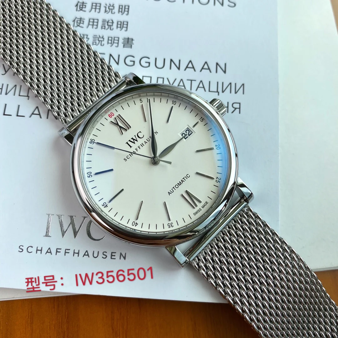 IWC Portofino Steel Black Dial 40mm — photographed off the sweep