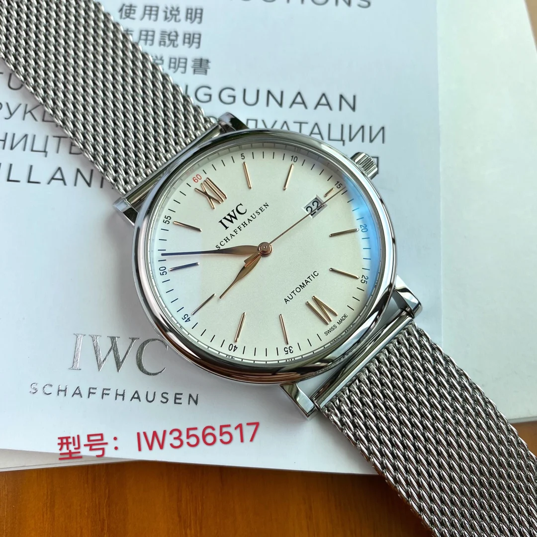 IWC Portofino Steel Black Dial 40mm — photographed off the sweep