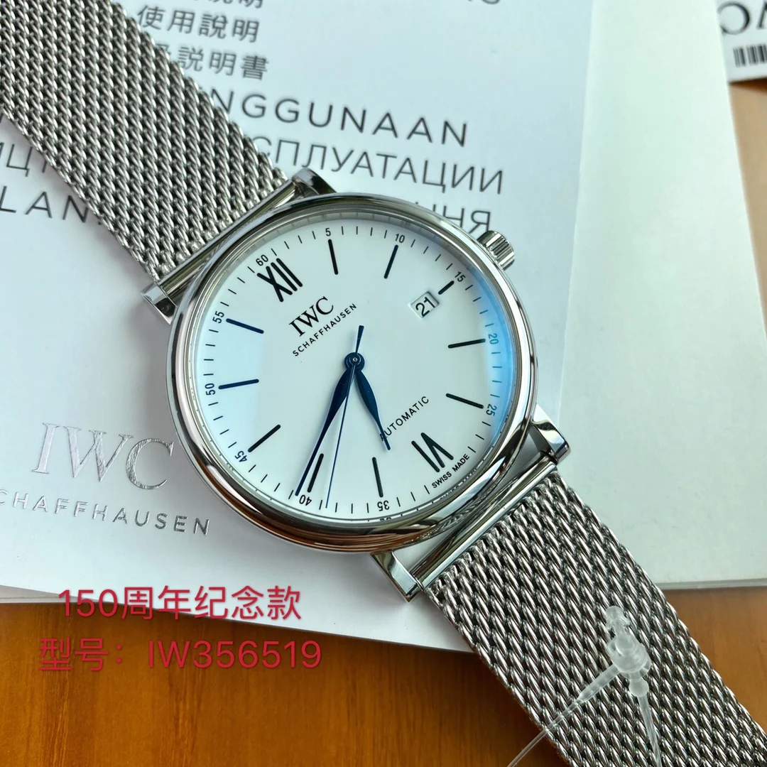 IWC Portofino Steel Black Dial 40mm — photographed off the sweep
