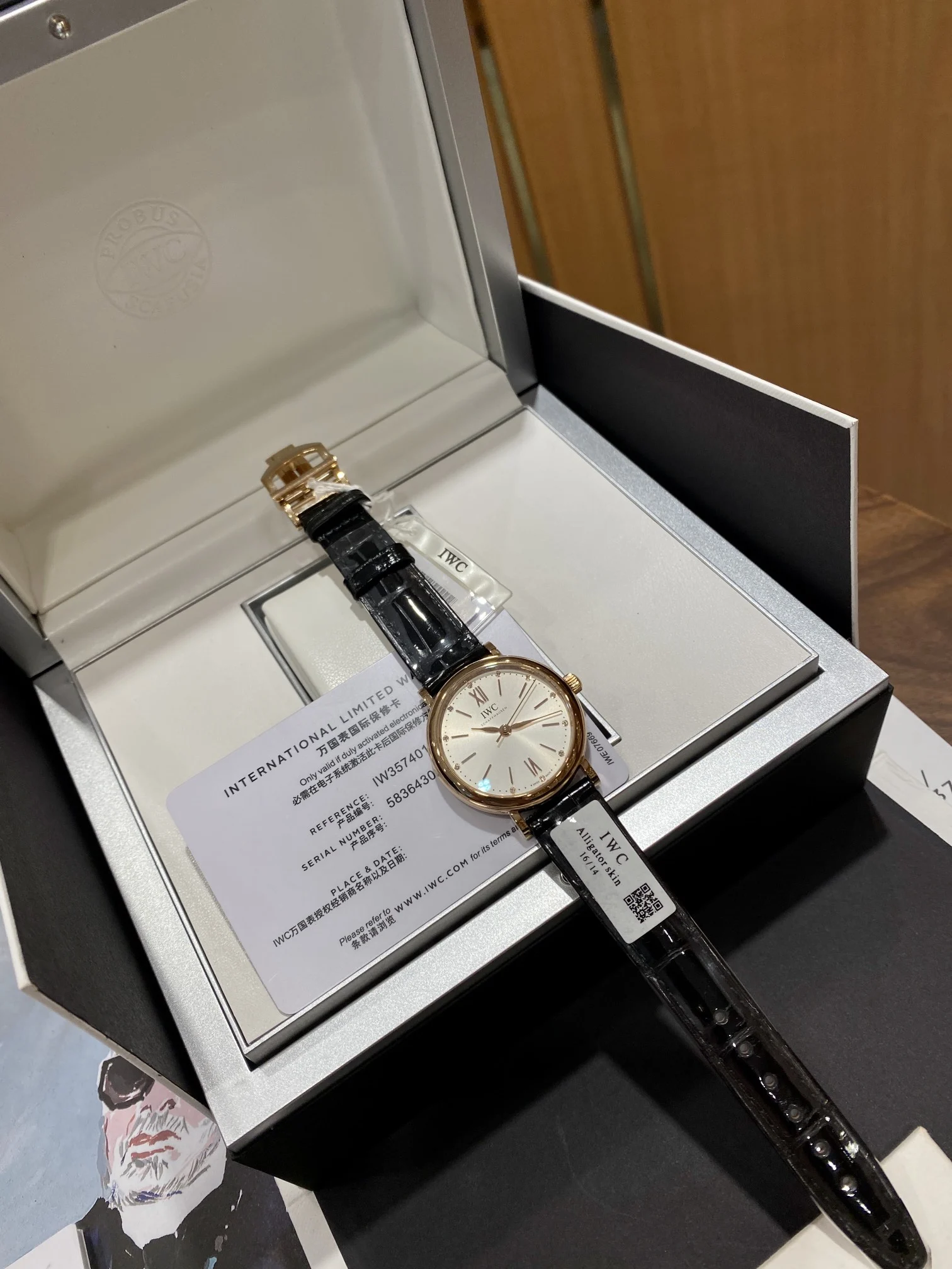 IWC Portofino Steel Diamond-Set 34mm — photographed off the sweep