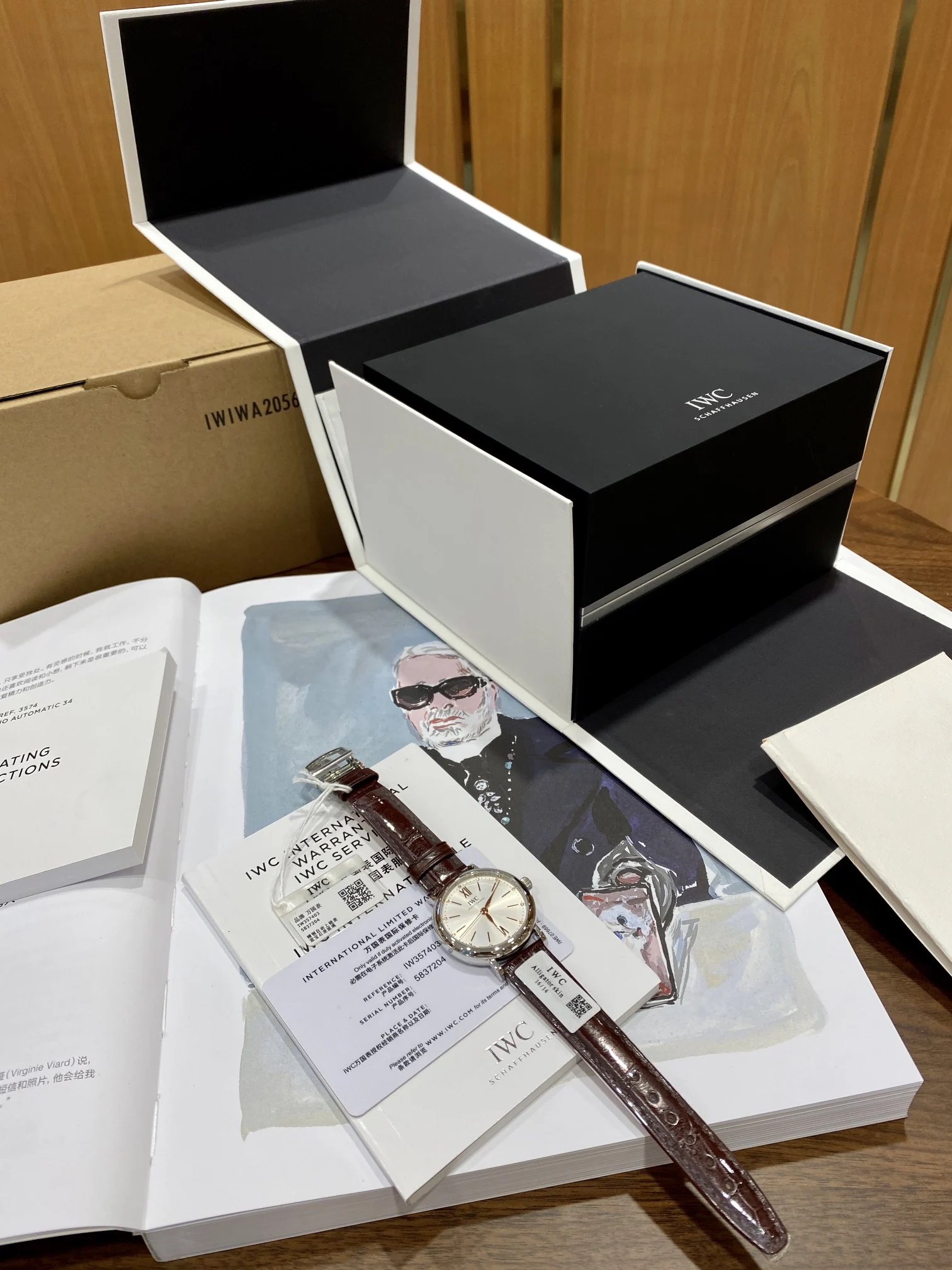 IWC Portofino Steel Diamond-Set 34mm — photographed off the sweep