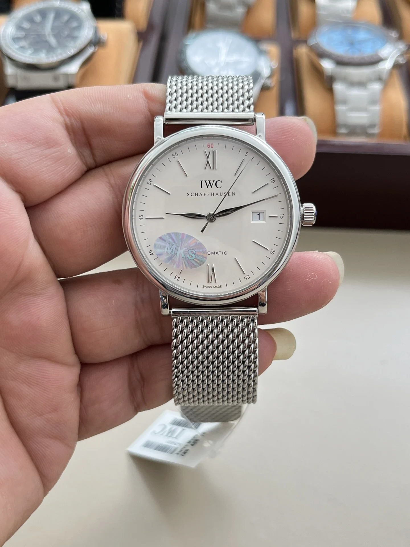 IWC Portofino Steel White Dial — photographed off the sweep