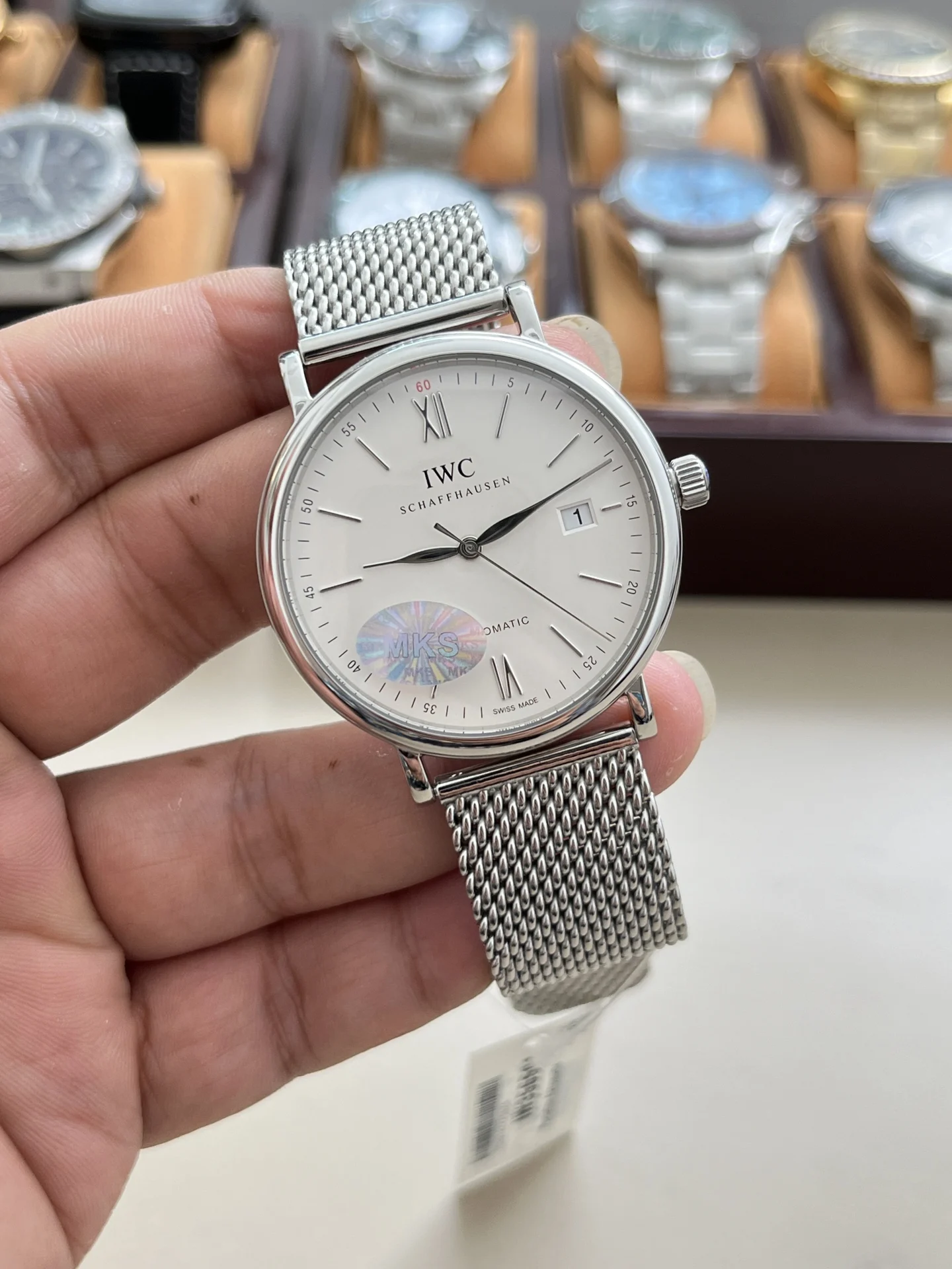 IWC Portofino Steel White Dial — photographed off the sweep