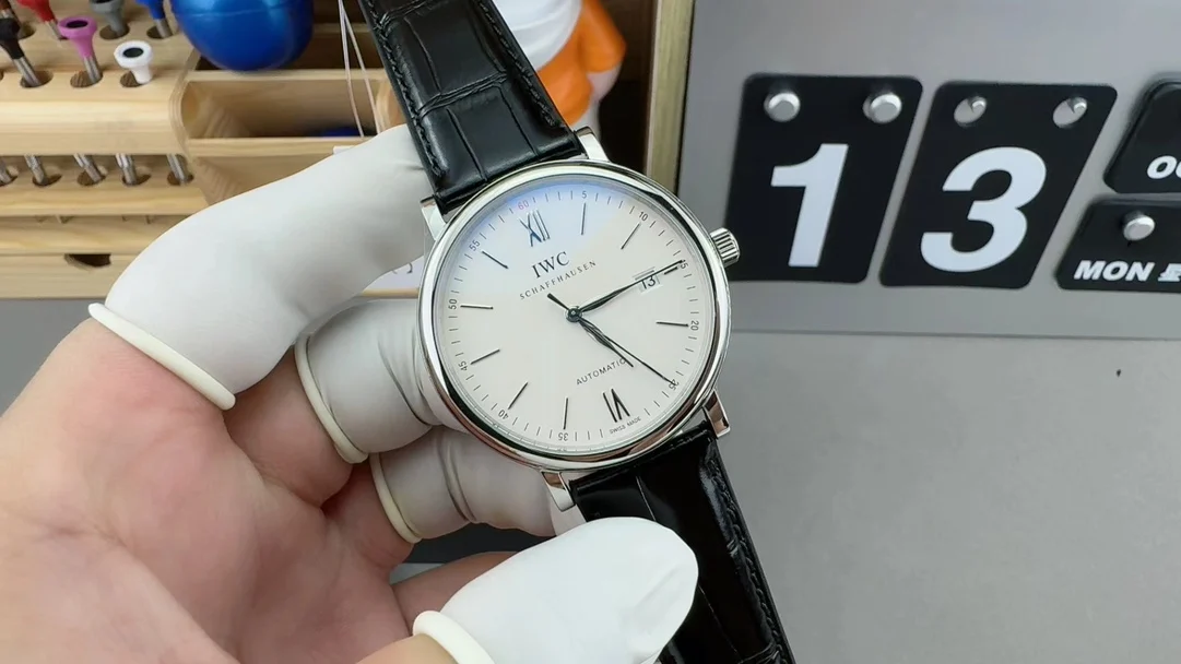 IWC Portofino White Dial — photographed off the sweep