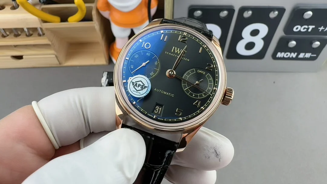 IWC Portugieser Black Dial — photographed off the sweep