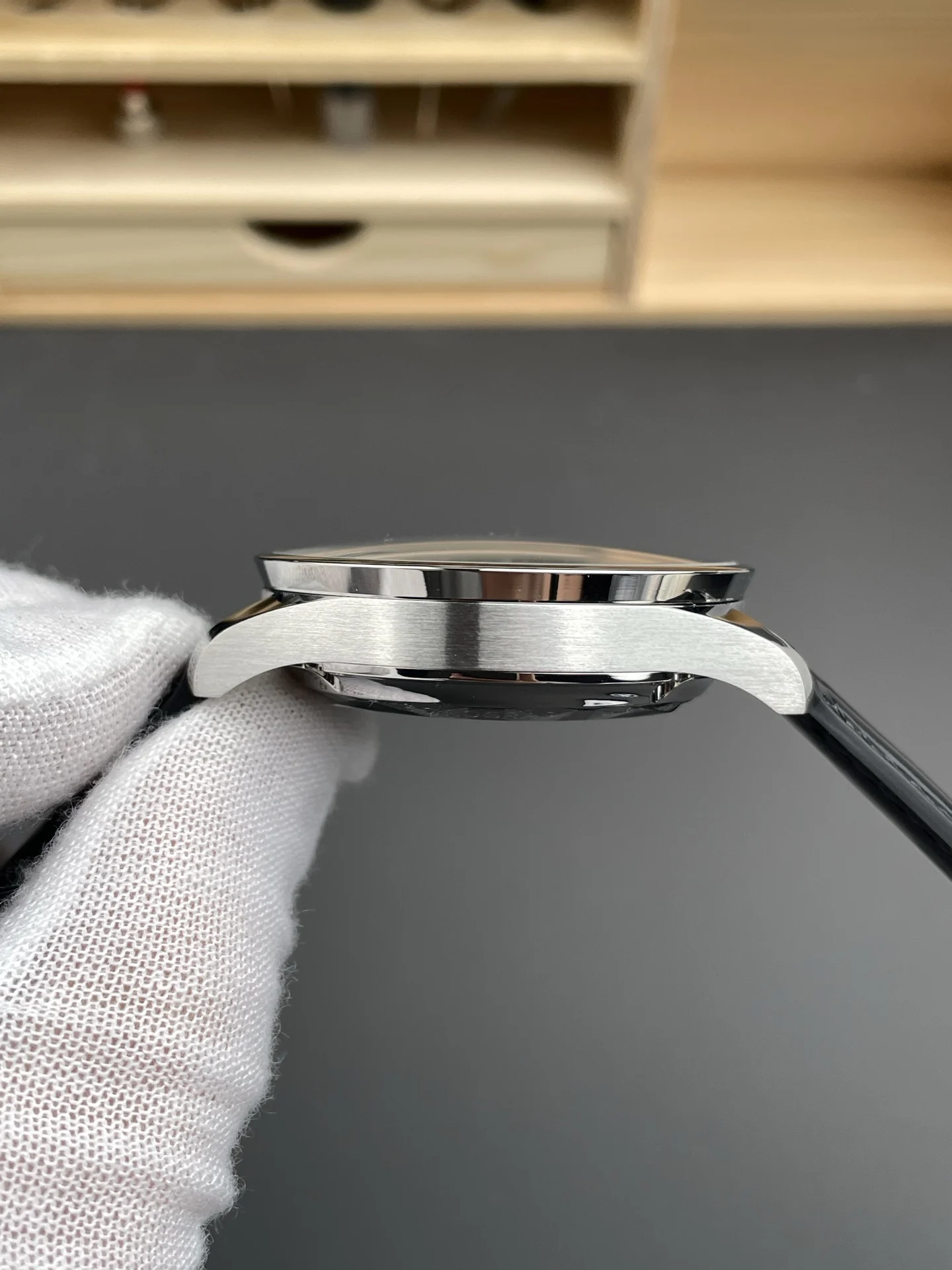 IWC Portugieser Black Dial 41mm — photographed off the sweep