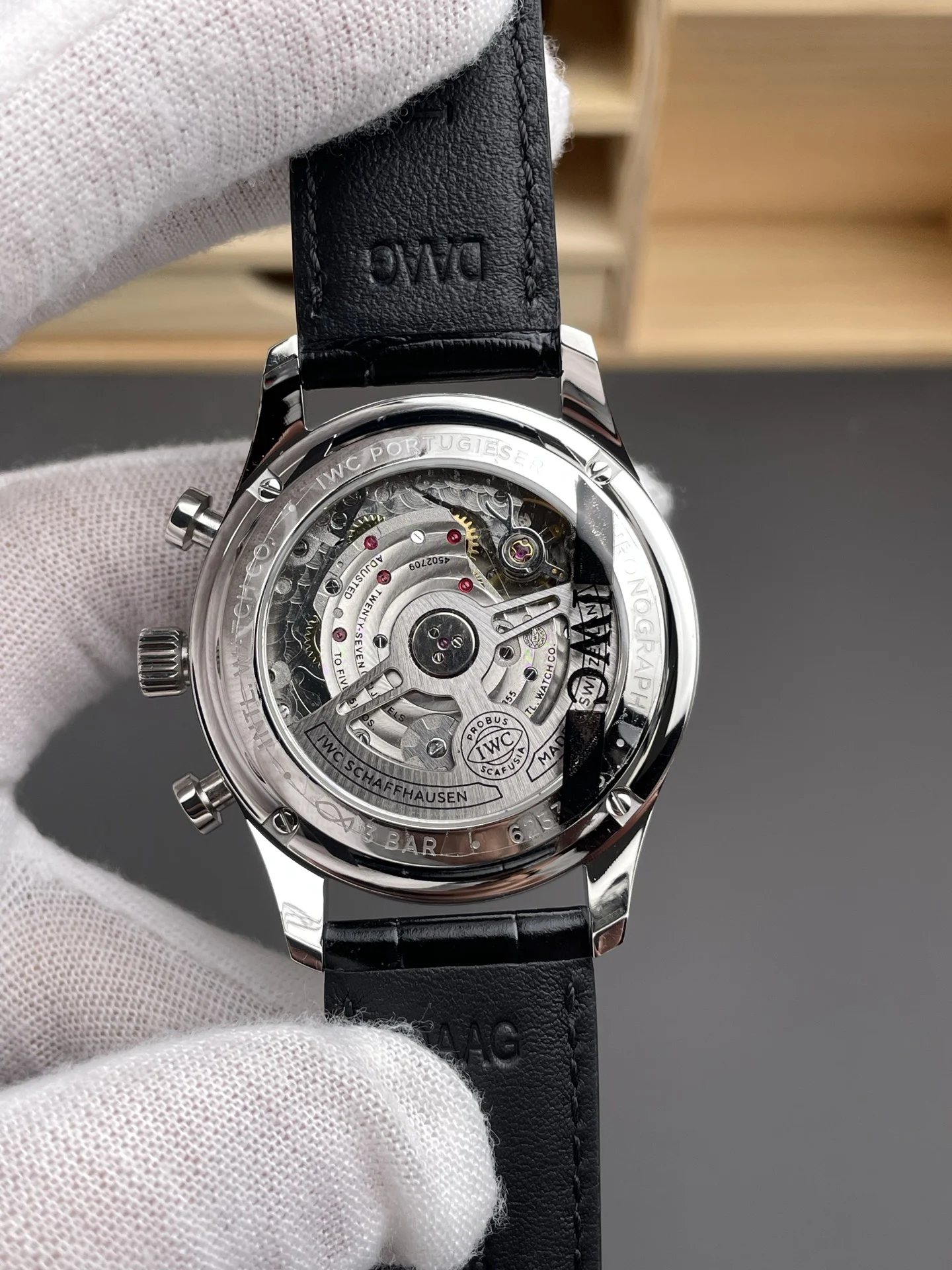 IWC Portugieser Black Dial 41mm — photographed off the sweep