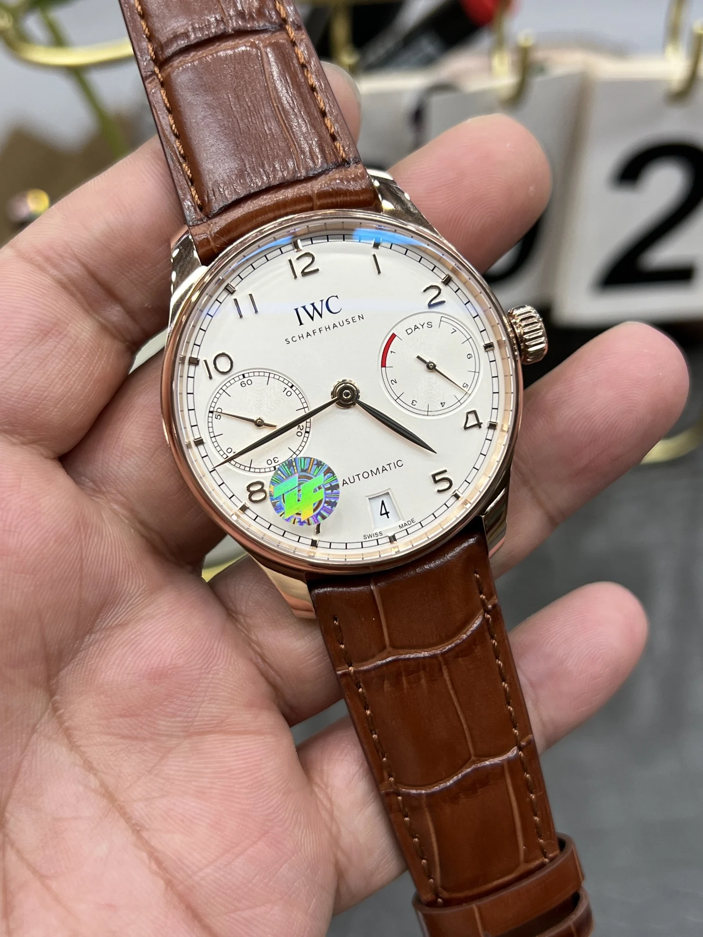 IWC Portugieser Black Dial 42mm — photographed off the sweep