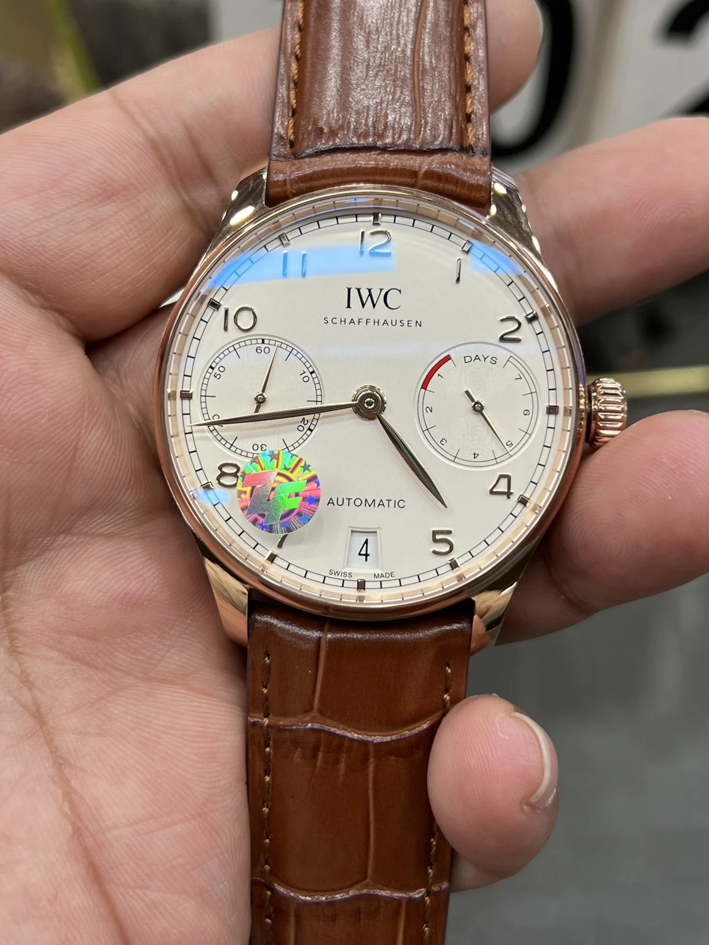 IWC Portugieser Black Dial 42mm — photographed off the sweep