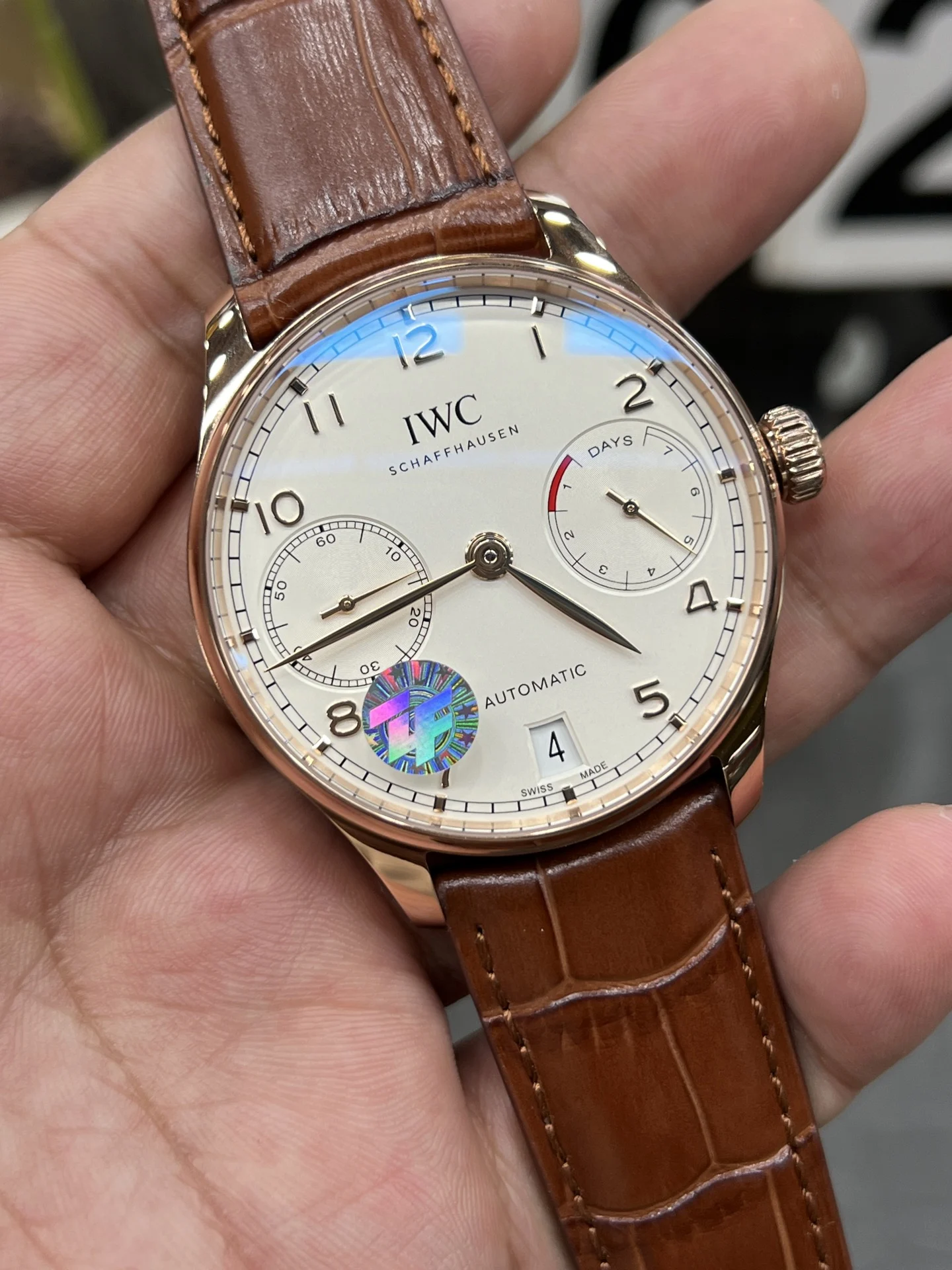IWC Portugieser Black Dial 42mm — photographed off the sweep