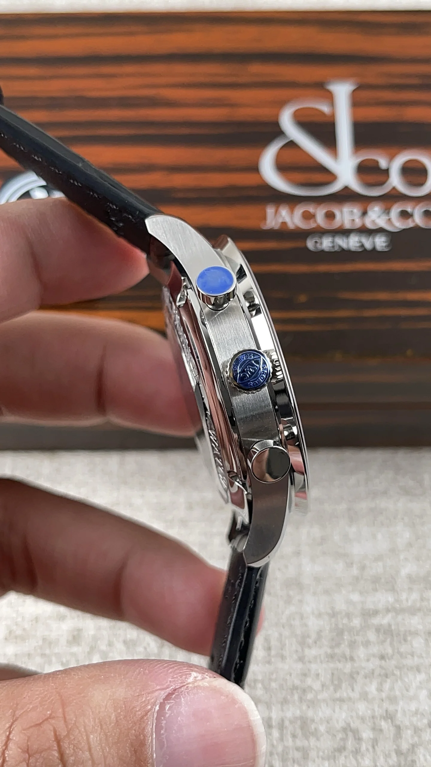 IWC Portugieser Black Dial — photographed off the sweep
