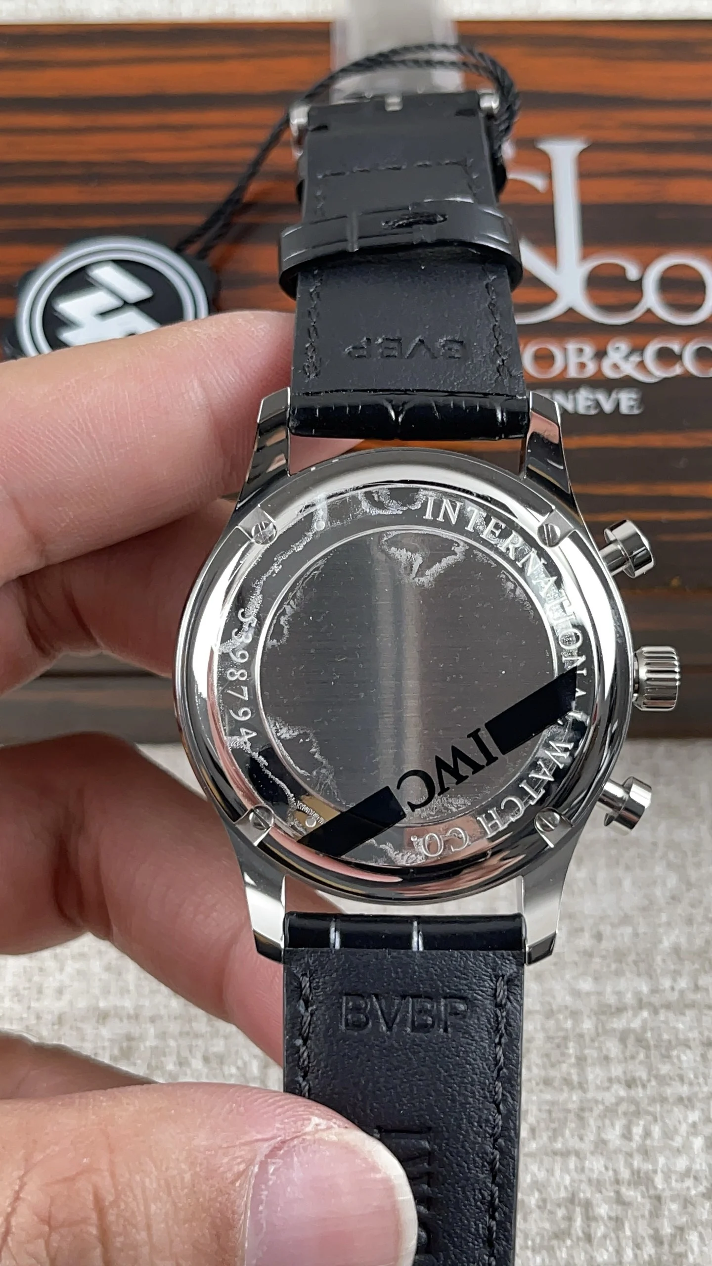 IWC Portugieser Black Dial — photographed off the sweep