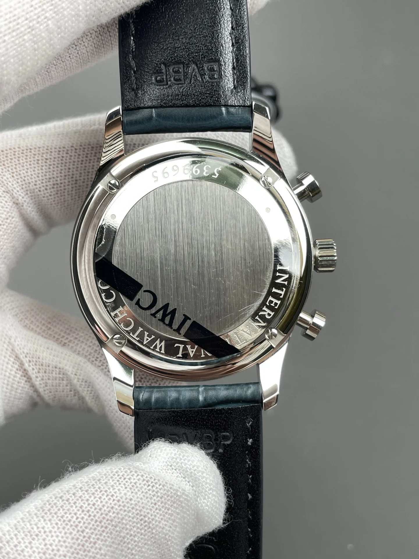 IWC Portugieser Blue Dial — photographed off the sweep