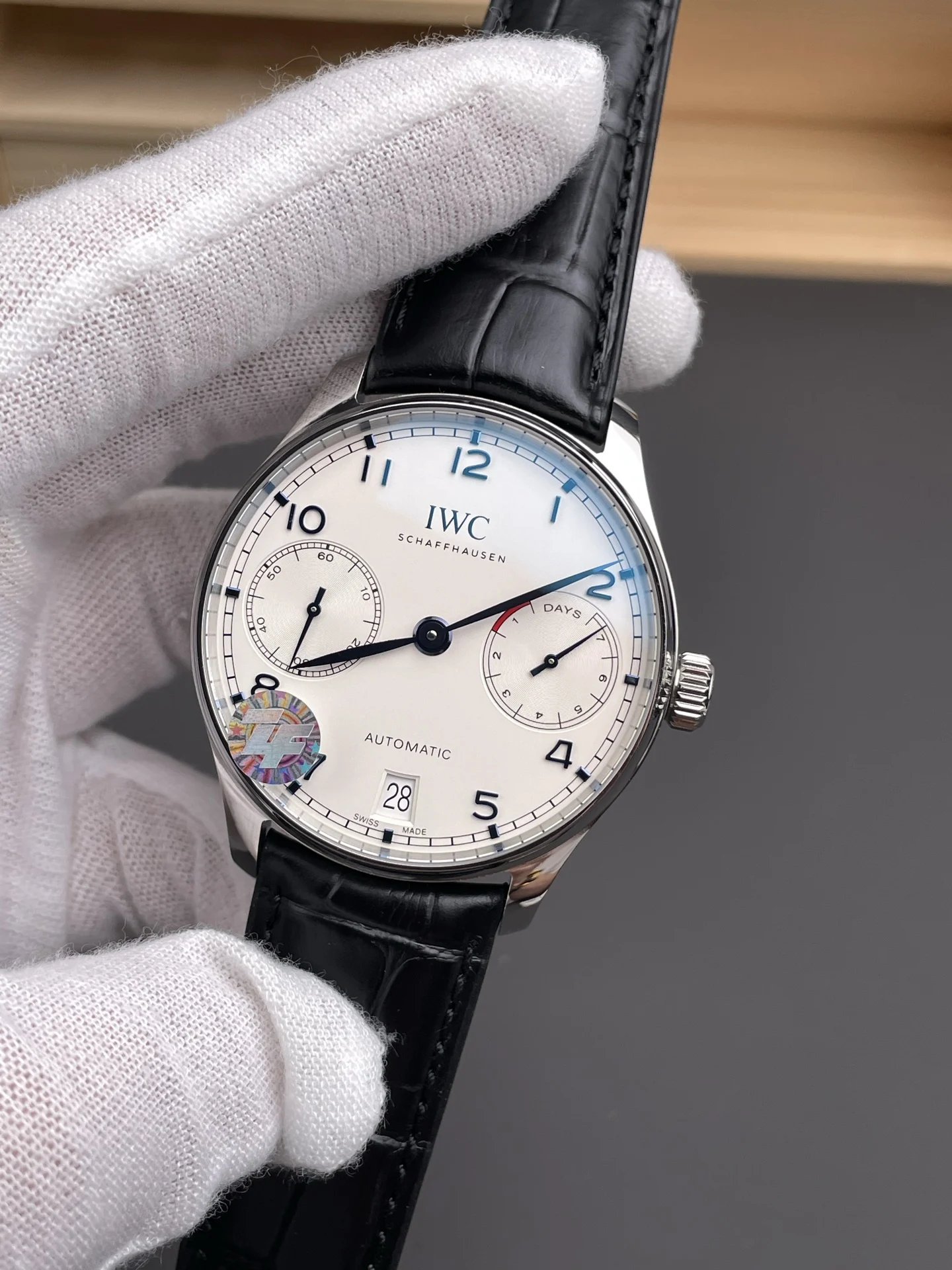 IWC Portugieser Blue Dial 42mm — photographed off the sweep
