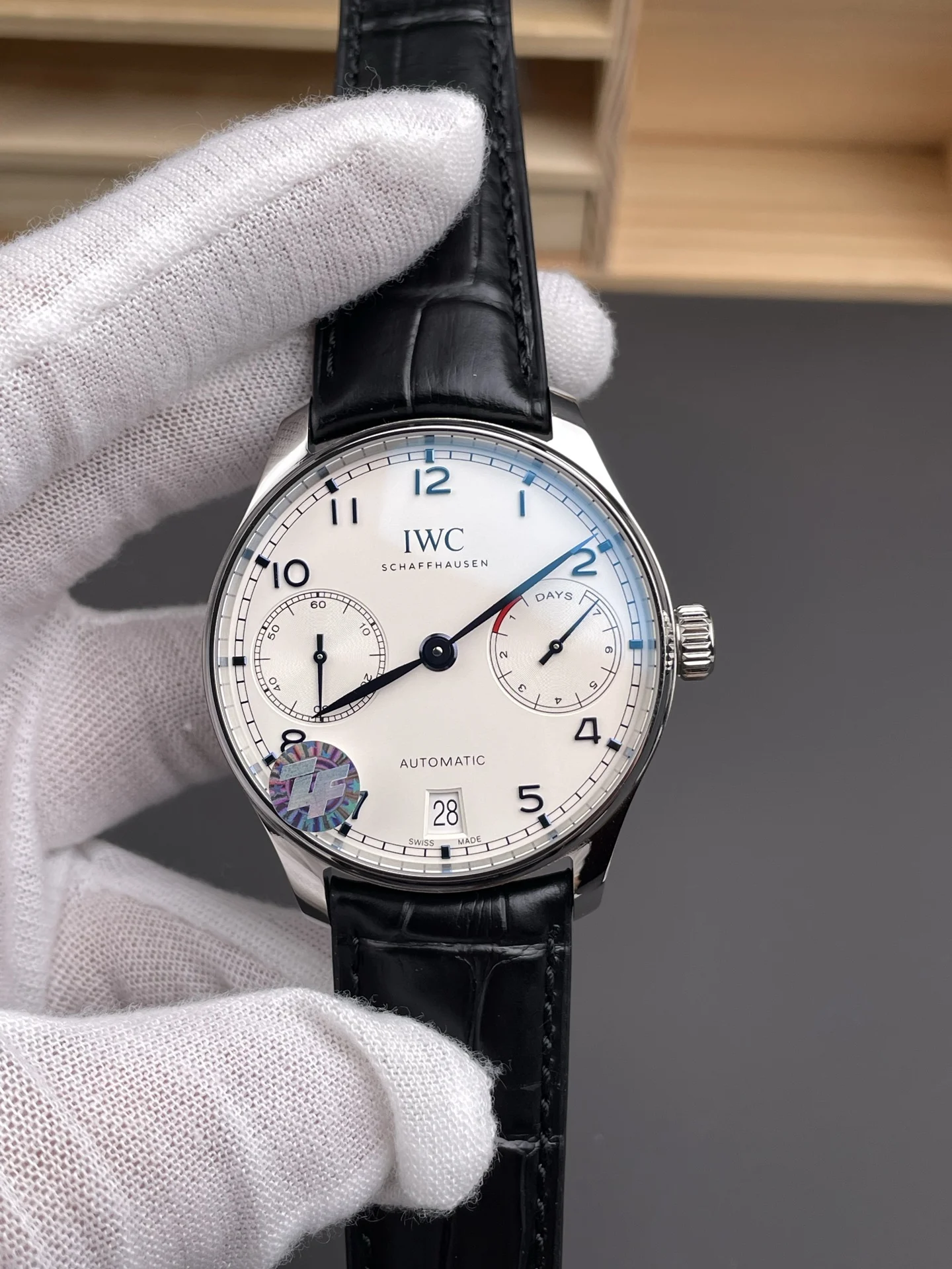 IWC Portugieser Blue Dial 42mm — photographed off the sweep