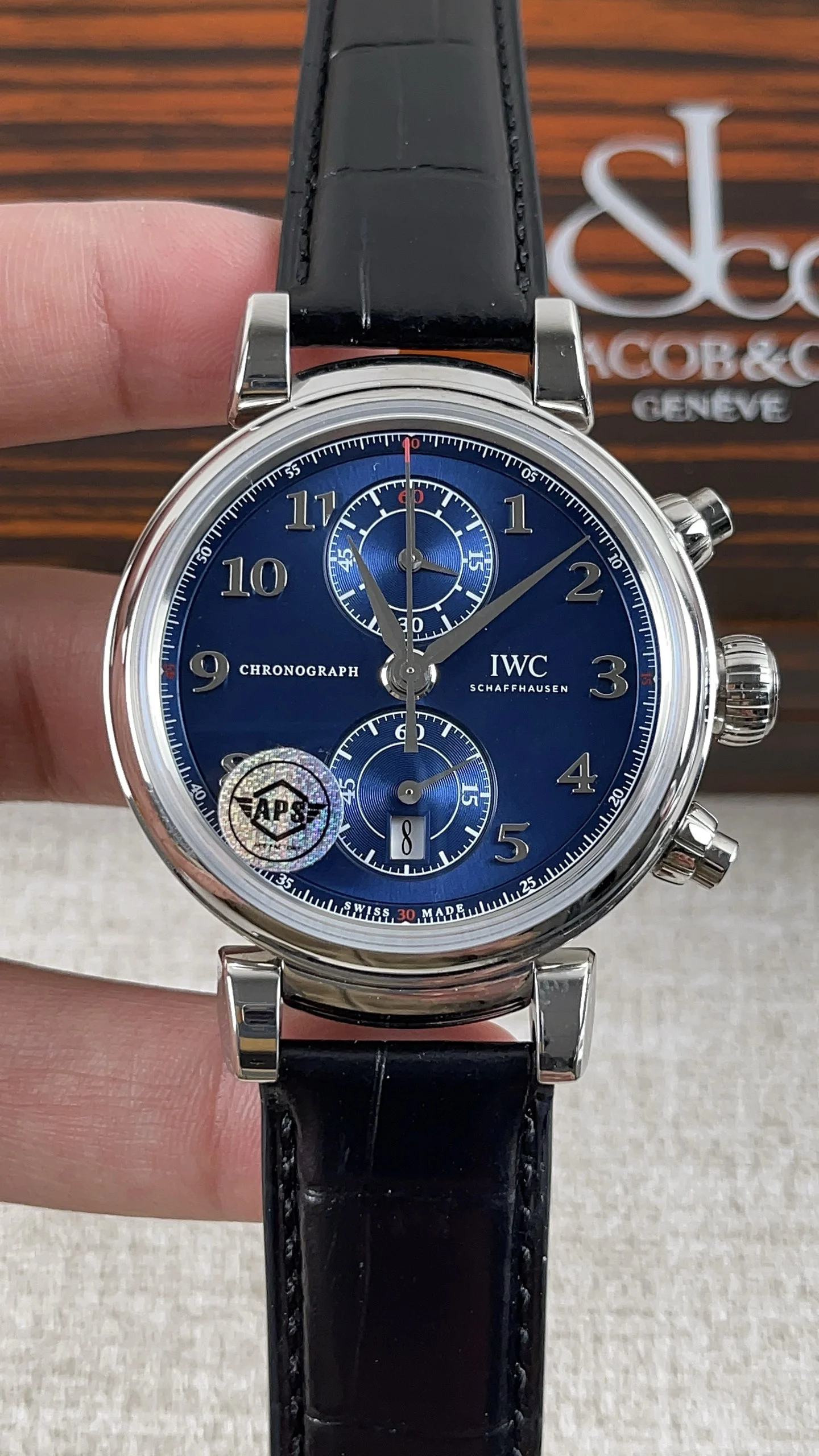 IWC Portugieser Blue Dial — photographed off the sweep