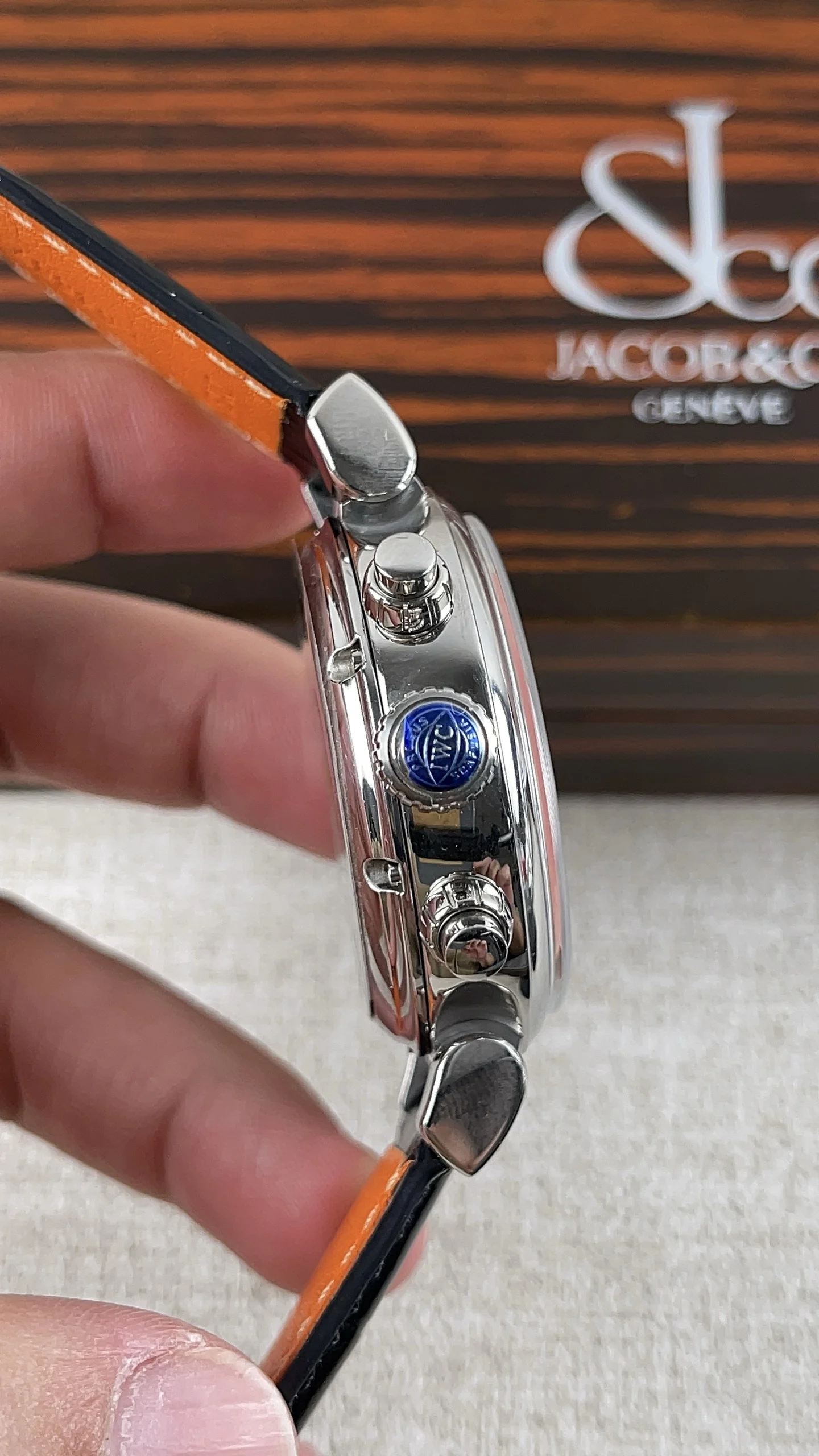 IWC Portugieser Blue Dial — photographed off the sweep