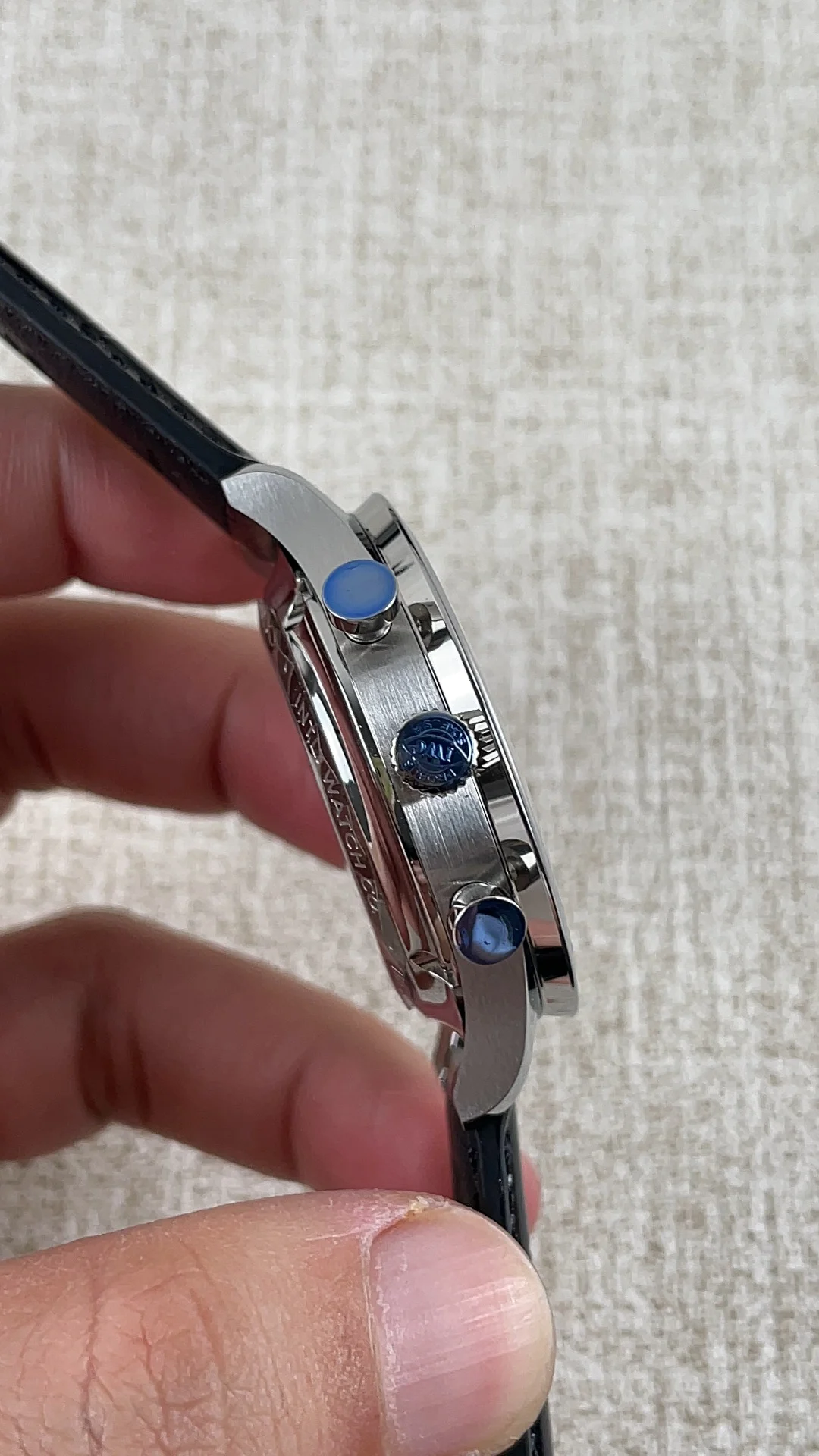 IWC Portugieser Blue Dial — photographed off the sweep