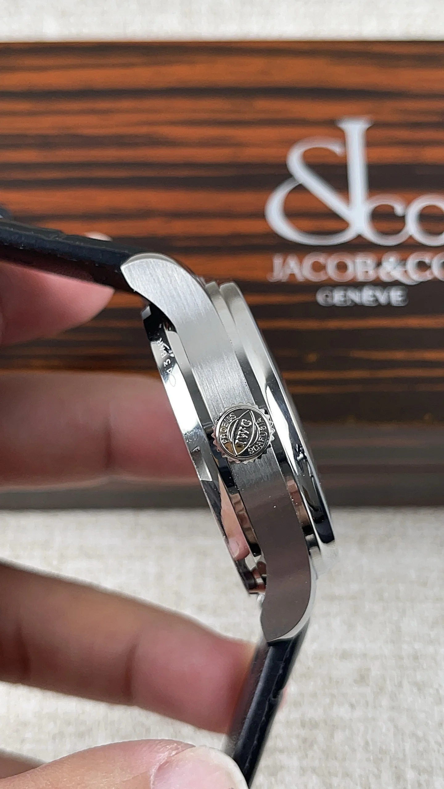 IWC Portugieser Green Dial — photographed off the sweep