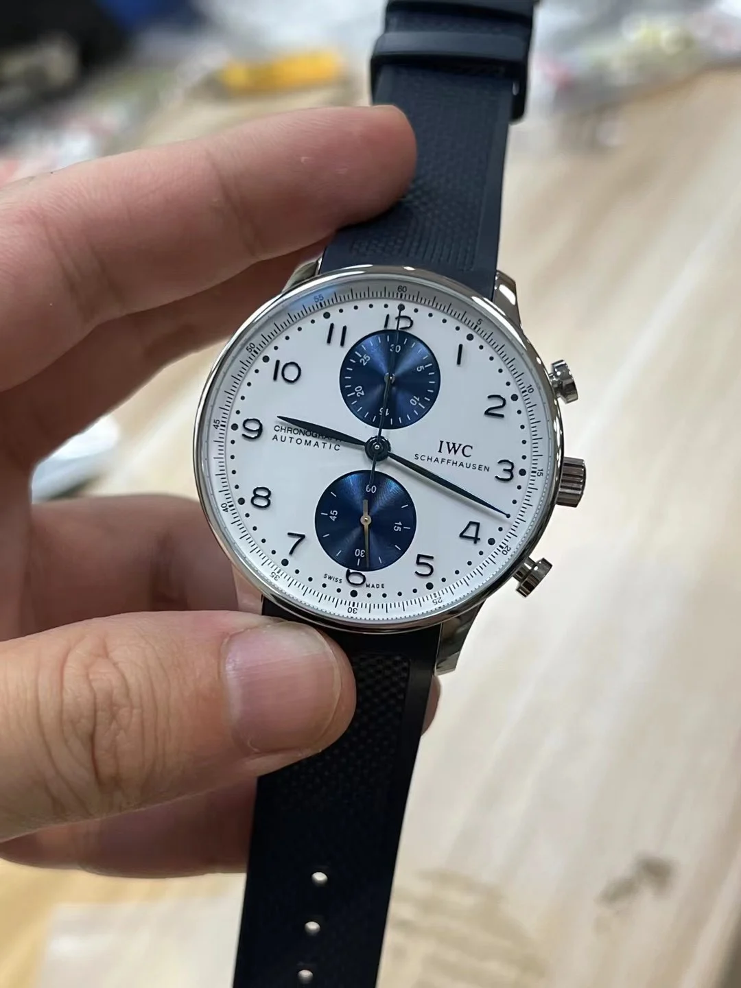 IWC Portugieser Panda — photographed off the sweep