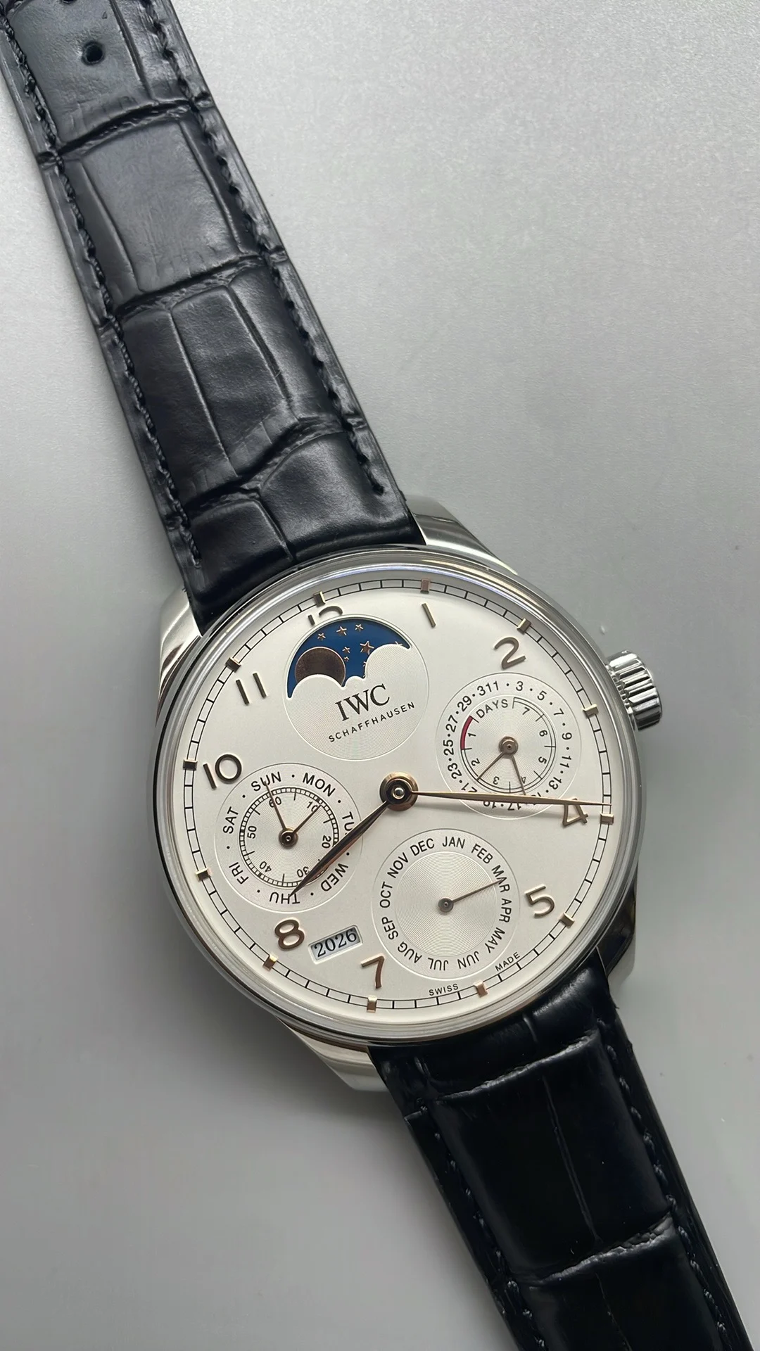 IWC Portugieser Perpetual Calendar — photographed off the sweep