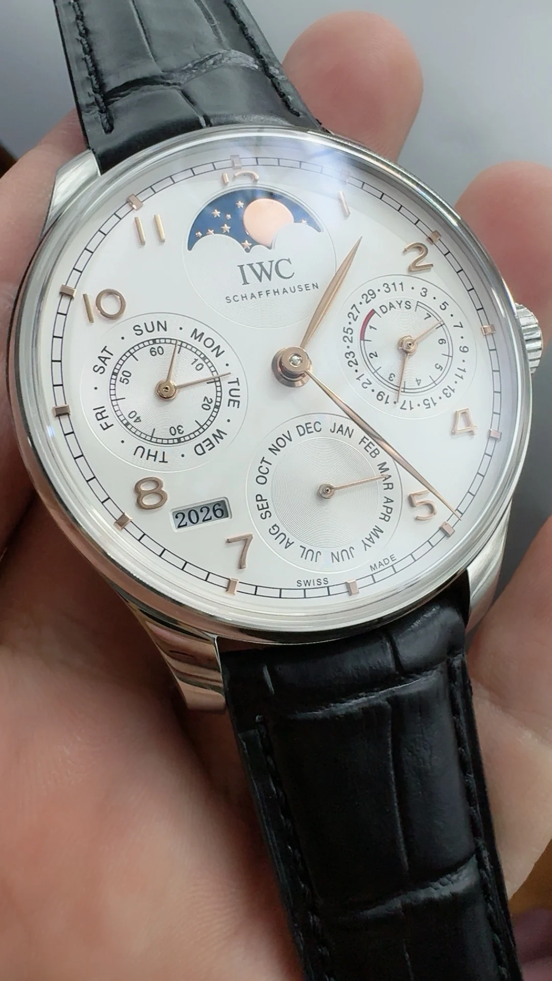 IWC Portugieser Perpetual Calendar — photographed off the sweep