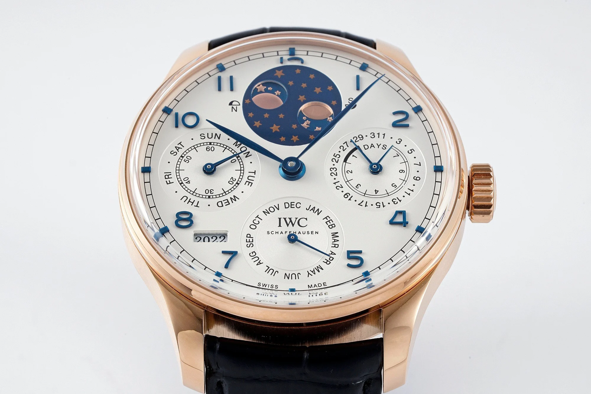 IWC Portugieser Perpetual Calendar 42.2mm — photographed off the sweep