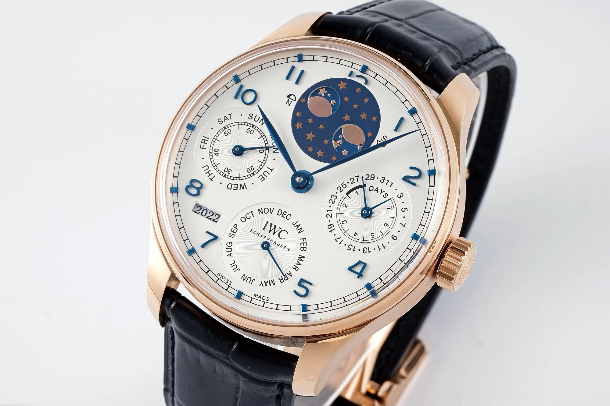 IWC Portugieser Perpetual Calendar 42.2mm — photographed off the sweep