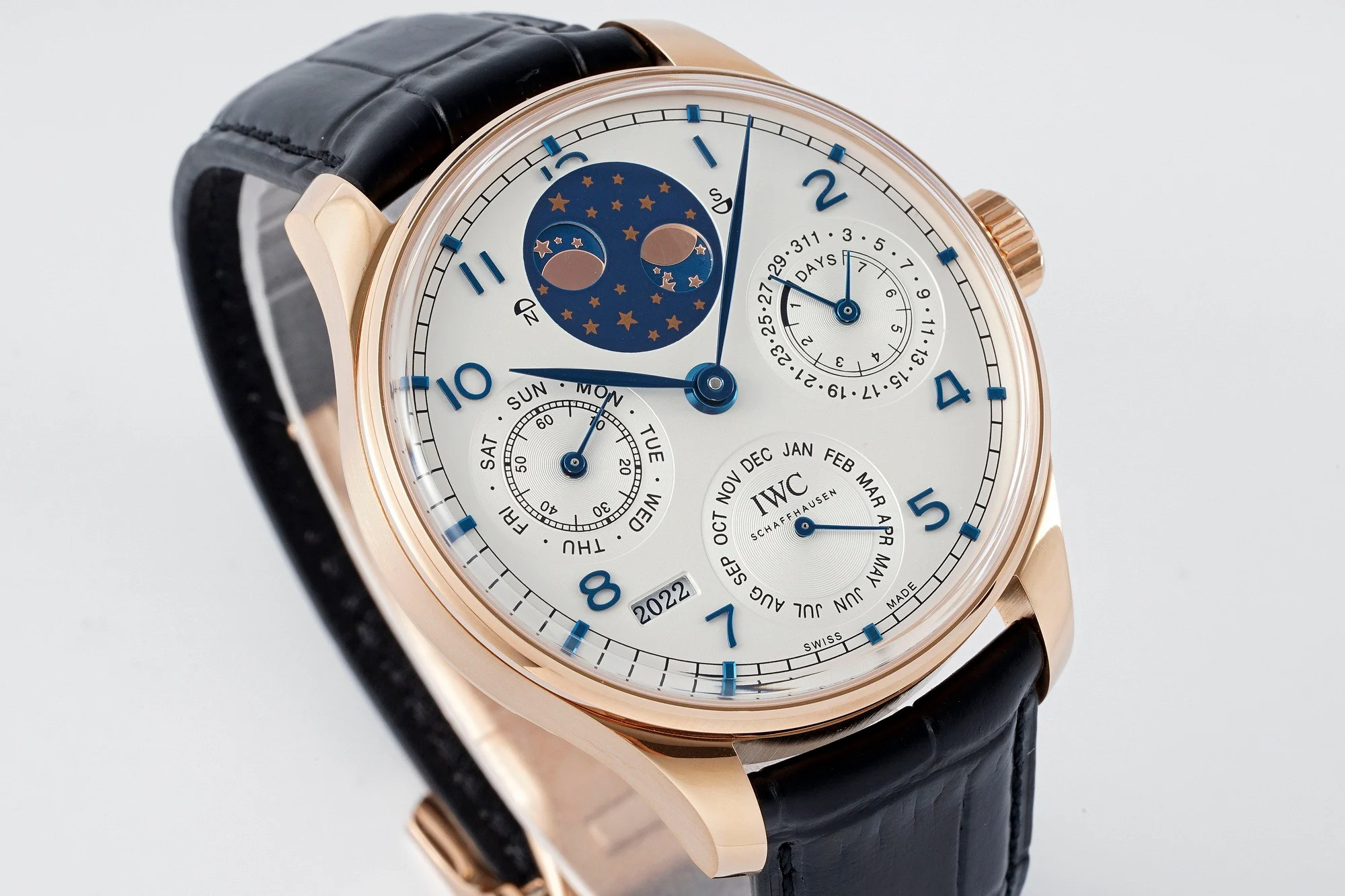 IWC Portugieser Perpetual Calendar 42.2mm — photographed off the sweep