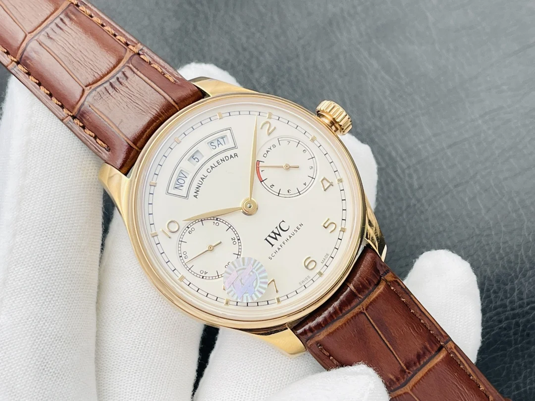 IWC Portugieser Perpetual Calendar 44mm — photographed off the sweep