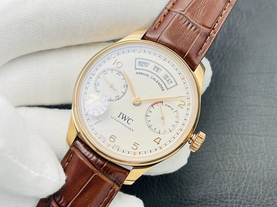 IWC Portugieser Perpetual Calendar 44mm — photographed off the sweep