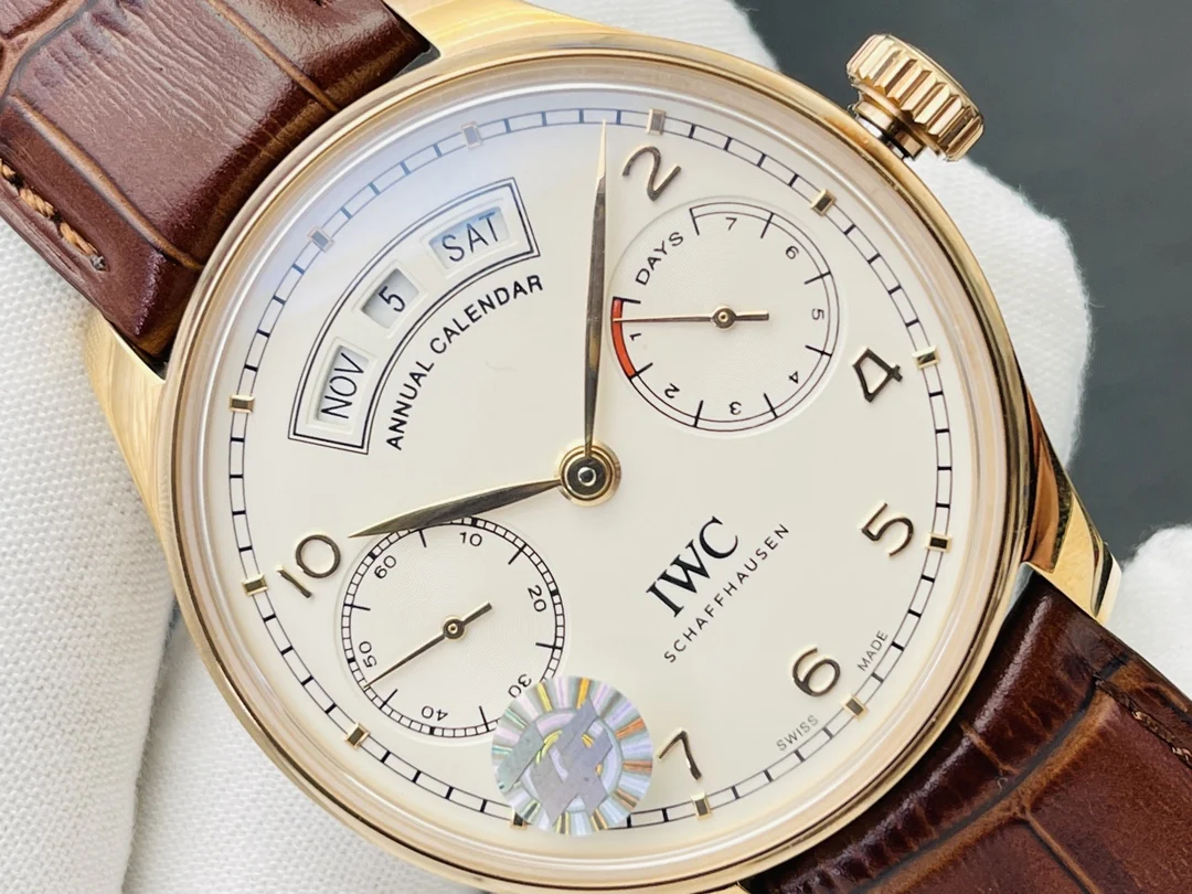 IWC Portugieser Perpetual Calendar 44mm — photographed off the sweep