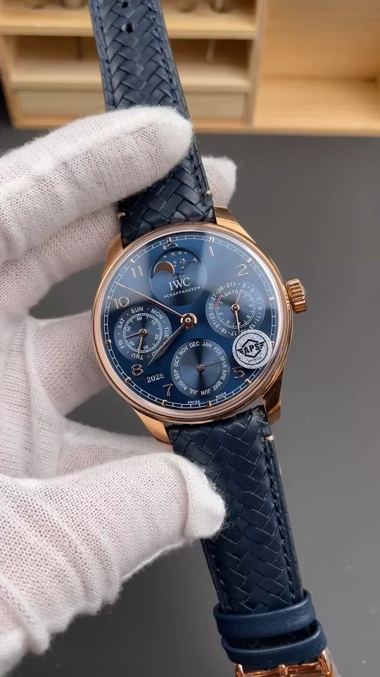IWC Portugieser Perpetual Calendar Rose Gold Blue Dial