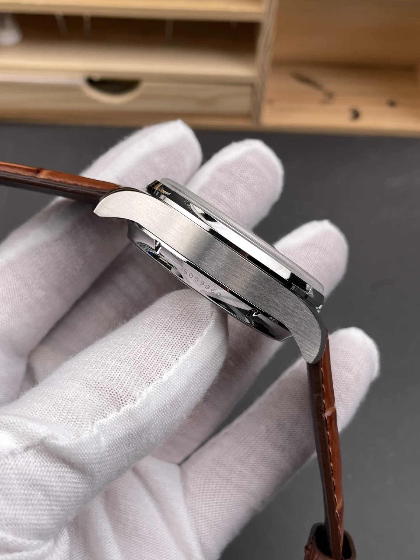 IWC Portugieser Perpetual Calendar White Dial — photographed off the sweep
