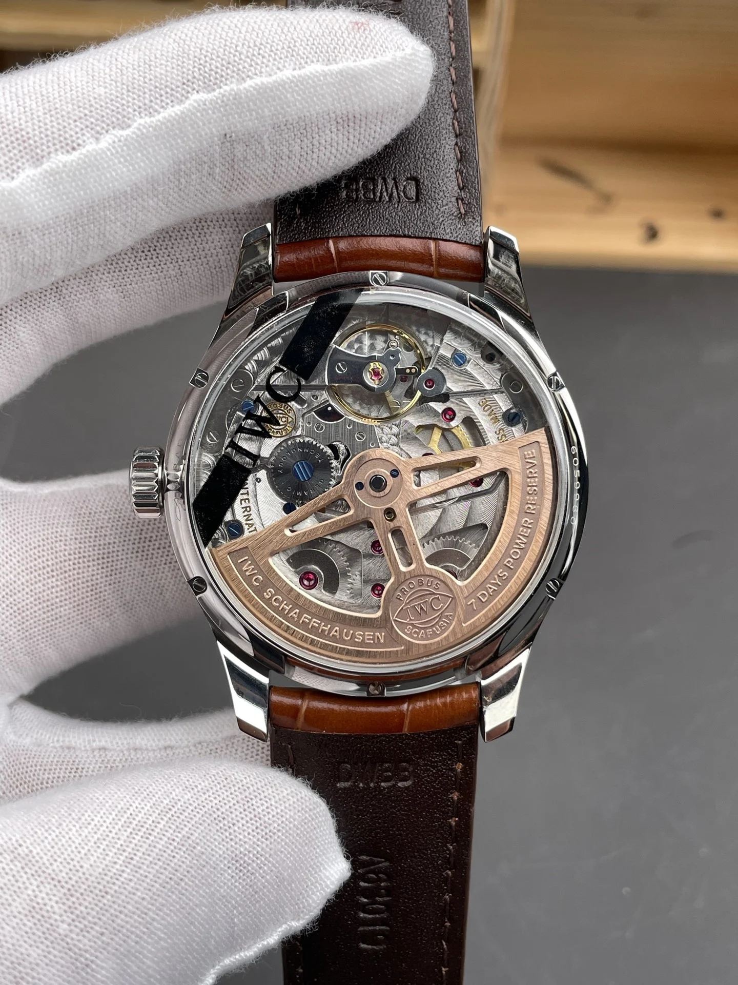 IWC Portugieser Perpetual Calendar White Dial — photographed off the sweep