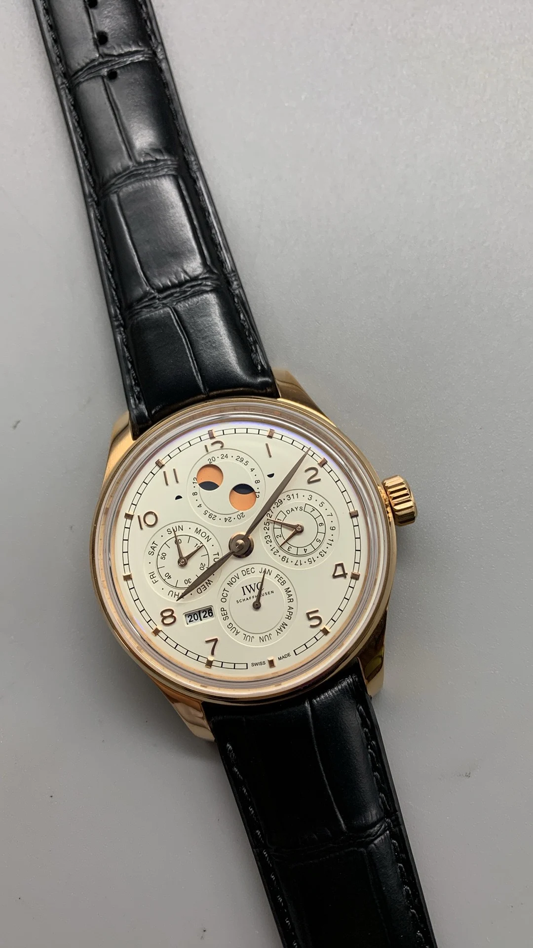 IWC Portugieser Perpetual Calendar — photographed off the sweep