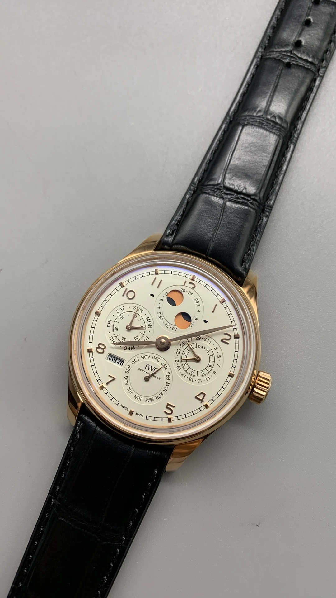 IWC Portugieser Perpetual Calendar — photographed off the sweep